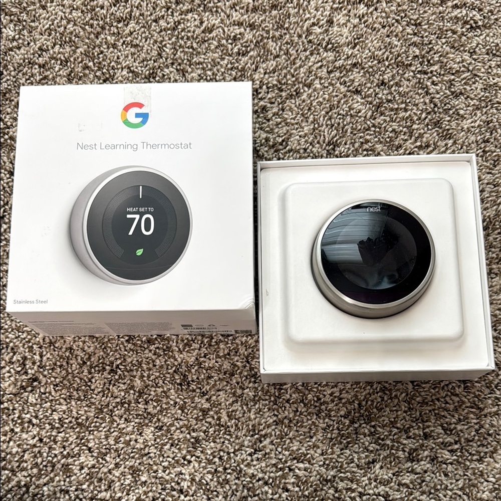 Google Nest Thermostat - Silver Finish